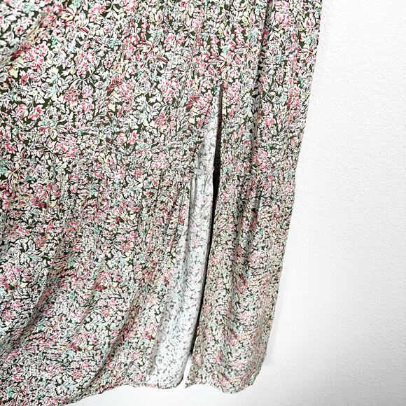 Natural Life Womens Angelina Floral Print Smocked Waist Front Slit Midi Skirt M - Picture 4 of 8